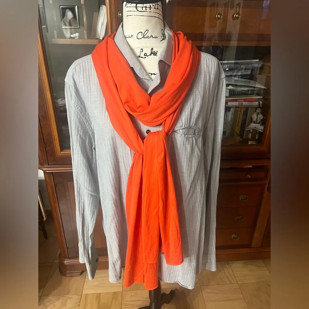 Ralph Lauren RLX Cotton XLong Scarf. Orange 1